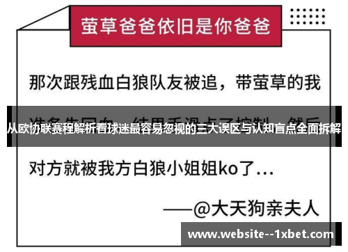 从欧协联赛程解析看球迷最容易忽视的三大误区与认知盲点全面拆解